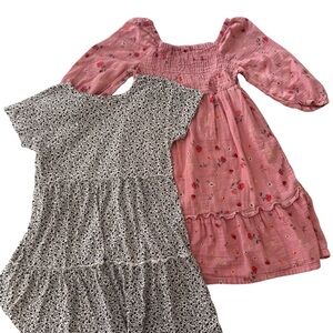 2 Girls’ Floral Dresses Both Sz 18 XXL 100% Cotton, Cottage Core Prairie Western